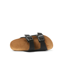 Load image into Gallery viewer, Black two-strap sandals ALBERTO made with eco-leather
