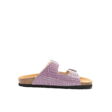 Load image into Gallery viewer, Purple two-strap sandals ALBERTO made with eco-leather
