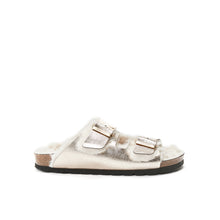 Load image into Gallery viewer, Grey two-strap sandals ALBERTO made with eco-leather
