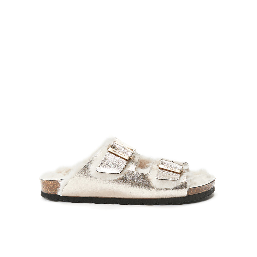 Grey two-strap sandals ALBERTO made with eco-leather