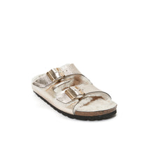 Load image into Gallery viewer, Grey two-strap sandals ALBERTO made with eco-leather
