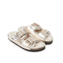 Load image into Gallery viewer, Grey two-strap sandals ALBERTO made with eco-leather
