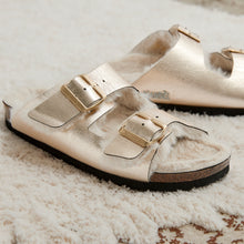 Load image into Gallery viewer, Grey two-strap sandals ALBERTO made with eco-leather
