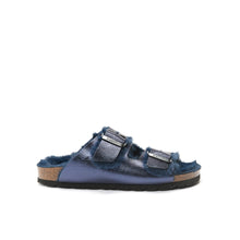 Load image into Gallery viewer, Navy two-strap sandals ALBERTO made with eco-leather
