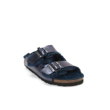 Load image into Gallery viewer, Navy two-strap sandals ALBERTO made with eco-leather
