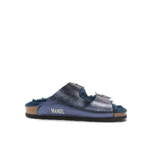 Load image into Gallery viewer, Navy two-strap sandals ALBERTO made with eco-leather
