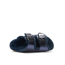 Load image into Gallery viewer, Navy two-strap sandals ALBERTO made with eco-leather
