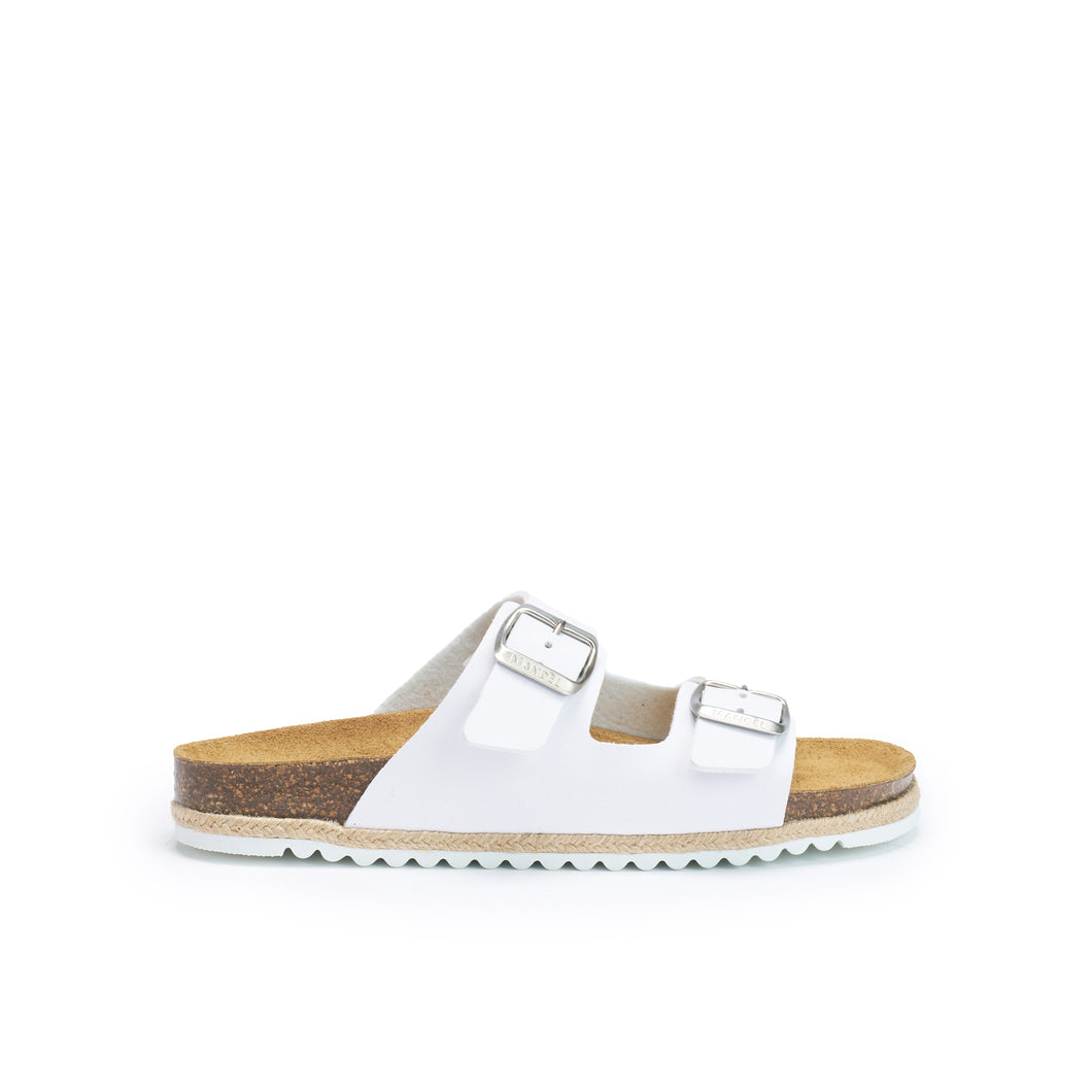 White two-straps ALBERTO made with eco-leather