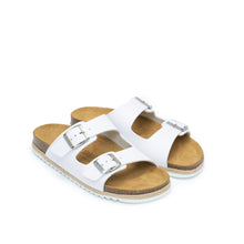 Carica l&#39;immagine nel visualizzatore di Gallery, White two-straps ALBERTO made with eco-leather
