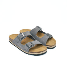 Load image into Gallery viewer, Grey two-straps ALBERTO made with suede leather
