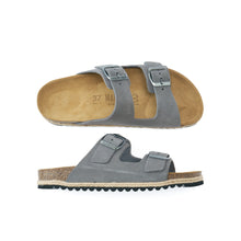 Carica l&#39;immagine nel visualizzatore di Gallery, Grey two-straps ALBERTO made with suede leather
