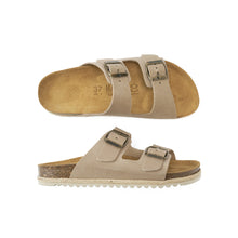 Load image into Gallery viewer, Taupe two-straps ALBERTO made with suede leather
