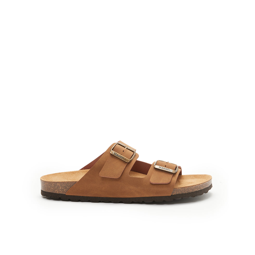 Cognac Brown two-straps ALBERTO made with eco-leather