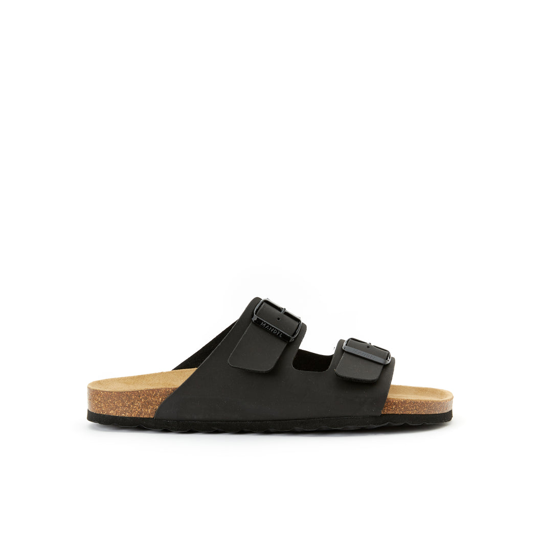 Black two-straps ALBERTO made with eco-leather