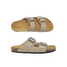 Load image into Gallery viewer, Taupe two-straps ALBERTO made with nubuck leather
