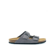 Load image into Gallery viewer, Grey two-straps ALBERTO made with suede leather
