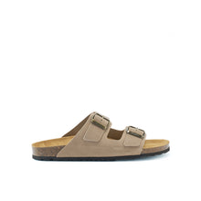 Load image into Gallery viewer, Taupe two-straps ALBERTO made with suede leather
