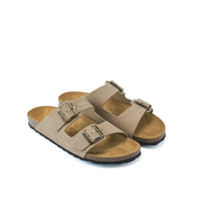 Load image into Gallery viewer, Taupe two-straps ALBERTO made with suede leather
