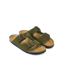 Load image into Gallery viewer, Moss Green two-straps ALBERTO made with suede leather
