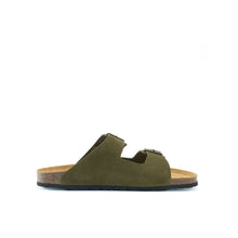 Load image into Gallery viewer, Moss Green two-straps ALBERTO made with suede leather
