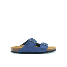 Load image into Gallery viewer, Jeans two-straps ALBERTO made with suede leather
