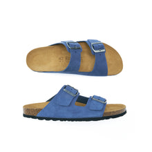 Load image into Gallery viewer, Jeans two-straps ALBERTO made with suede leather
