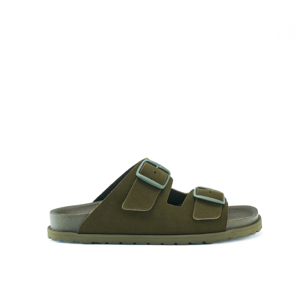 Moss Green two-straps ANA made with suede leather