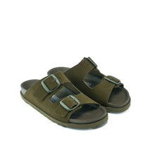 Load image into Gallery viewer, Moss Green two-straps ANA made with suede leather
