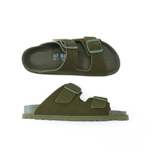 Load image into Gallery viewer, Moss Green two-straps ANA made with suede leather
