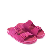 Load image into Gallery viewer, Fuchsia two-straps ANA made with suede leather
