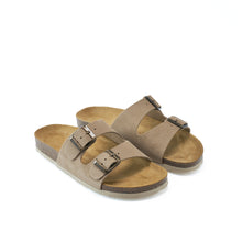 Load image into Gallery viewer, Taupe two-straps GEMA made with suede leather
