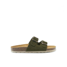 Load image into Gallery viewer, Moss Green two-straps GEMA made with suede leather
