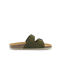 Load image into Gallery viewer, Moss Green two-straps GEMA made with suede leather
