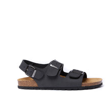 Load image into Gallery viewer, Black sandals CARLOS made with eco-leather
