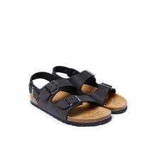 Load image into Gallery viewer, Black sandals CARLOS made with eco-leather
