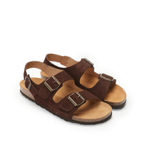 Carica l&#39;immagine nel visualizzatore di Gallery, Dark Brown sandals CARLOS made with leather suede
