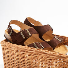 Load image into Gallery viewer, Dark Brown sandals CARLOS made with leather suede
