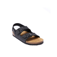 Load image into Gallery viewer, Black sandals CARLOS made with eco-leather
