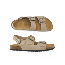 Load image into Gallery viewer, Taupe sandals CARLOS made with suede leather
