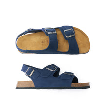 Load image into Gallery viewer, Navy sandals CARLOS made with suede leather
