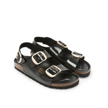 Load image into Gallery viewer, Black sandals CARLOS made with eco-leather
