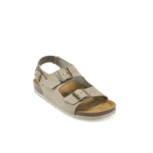 Charger l&#39;image dans la galerie, Taupe sandals CARLOS BIG BUCKLE made with nubuck leather
