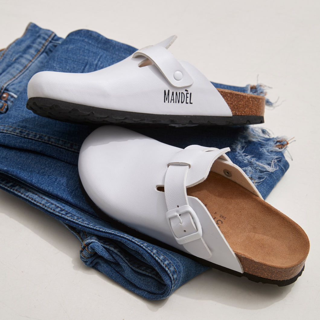 White sabot clogs NOE made with eco-leather