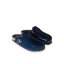 Load image into Gallery viewer, Navy sabot clogs NOE made with eco-leather
