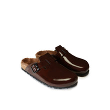 Load image into Gallery viewer, Dark Brown sabot clogs NOE made with eco-leather
