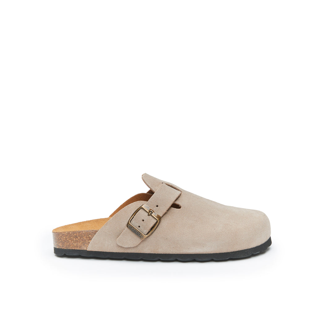 Taupe sabot clogs NOE made with leather