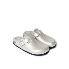 Load image into Gallery viewer, Silver sabot clogs NOE made with eco-leather
