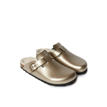 Load image into Gallery viewer, Gold sabot clogs NOE made with eco-leather
