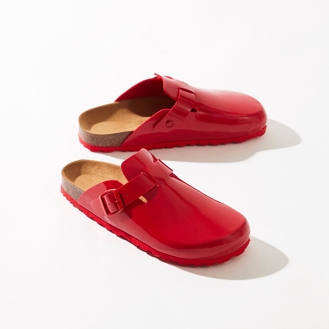 Red sabot clogs NOE made with eco-leather