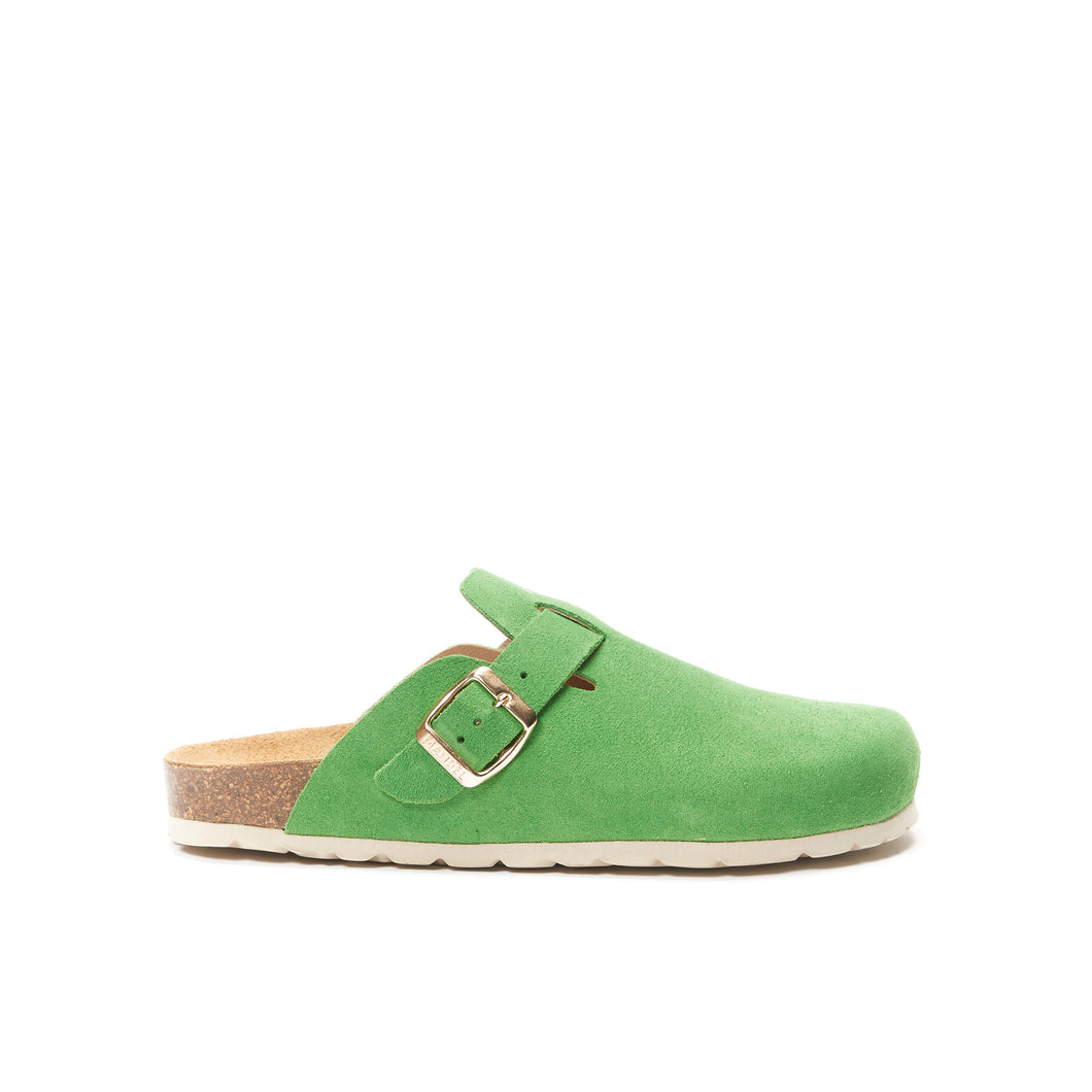 Green sabot clogs NOE made with leather suede